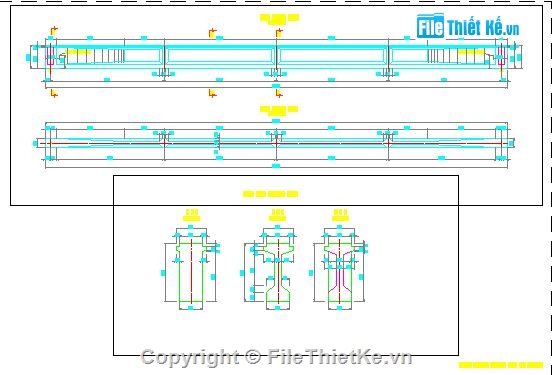 Bản vẽ cầu dầm I,Bản vẽ chi tiết cầu dầm I,Bản vẽ dầm I khổ 18 đến 33,chi tiết dầm I,các loại dầm I